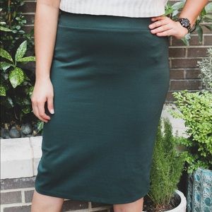 Hunter Green Midi Pencil Skirt